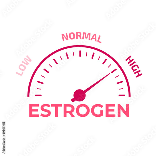 Estrogen level meter. Vector illustration.