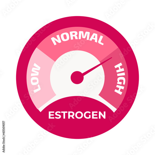 Estrogen level meter. Vector illustration.