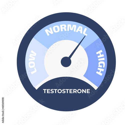 Testosteron level meter. Vector illustration.