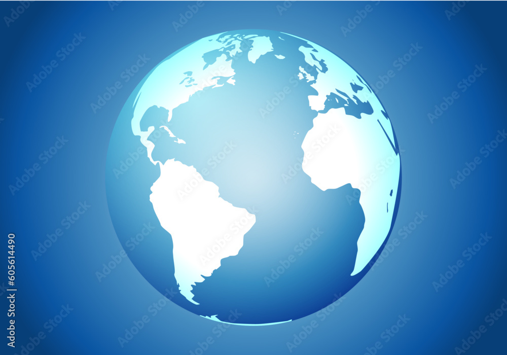 Fototapeta premium Enfriamiento global. Continentes congelados. Tierra helada. Cambio climático. Ola de frío