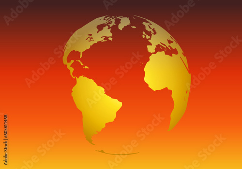 El planeta Tierra sin vegetación por el cambio climático, la ola de calor y el calentamiento global. Planeta sin agua