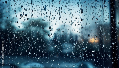 Canvastavla rain on window
