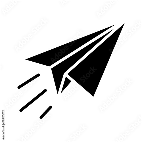 Solid vector icon for paper plane which can be used various design projects.
