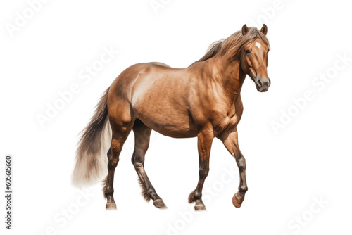 Sophisticated Brown Horse on Transparent Background. AI