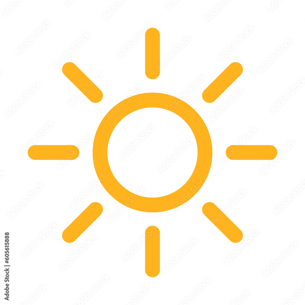 Sun Line Vector Icon Isolated Sun Line Vector Icon Isolated