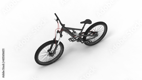 bicycle top view with shadow 3d render