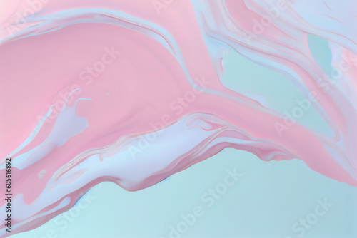 Abstract pastel pink color paint with pastel blue background. Generative Ai © MDRobiul
