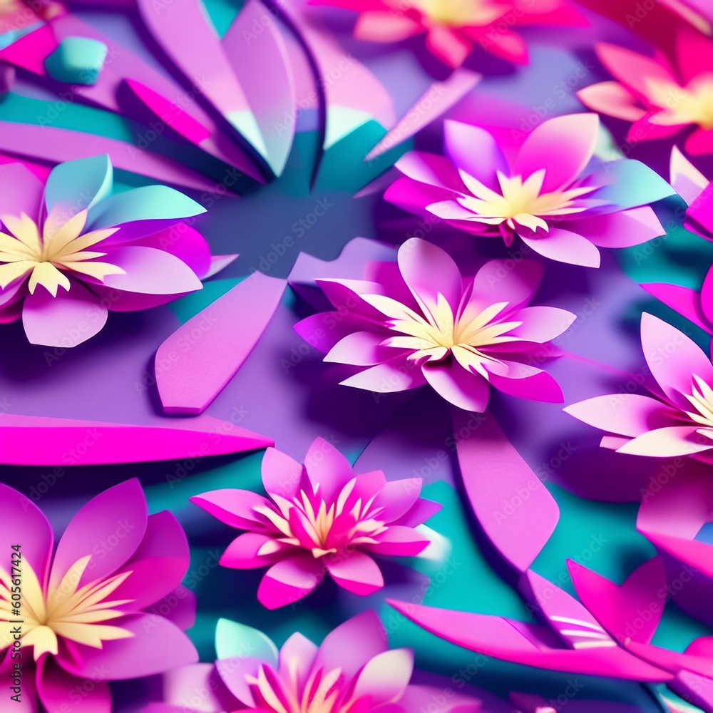 Obraz premium Blossoming flowers with a mix of pink and purple petals