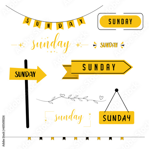 cute set sunday nameplate for quote