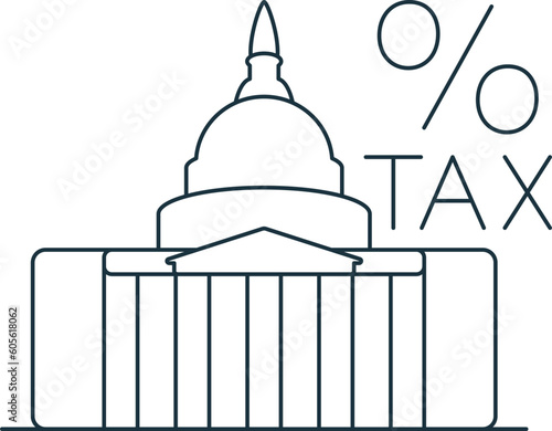 Federal income tax icon. Monochrome simple sign from common tax collection. Federal income tax icon for logo, templates, web design and infographics.