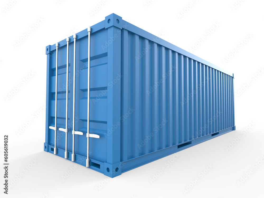 Blue cargo container or shipping container isolated. Png transparency Blue cargo container or shipping container isolated. Png transparency