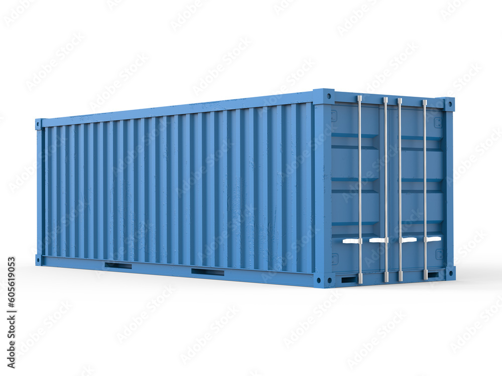 Blue cargo container or shipping container isolated. Png transparency Blue cargo container or shipping container isolated. Png transparency