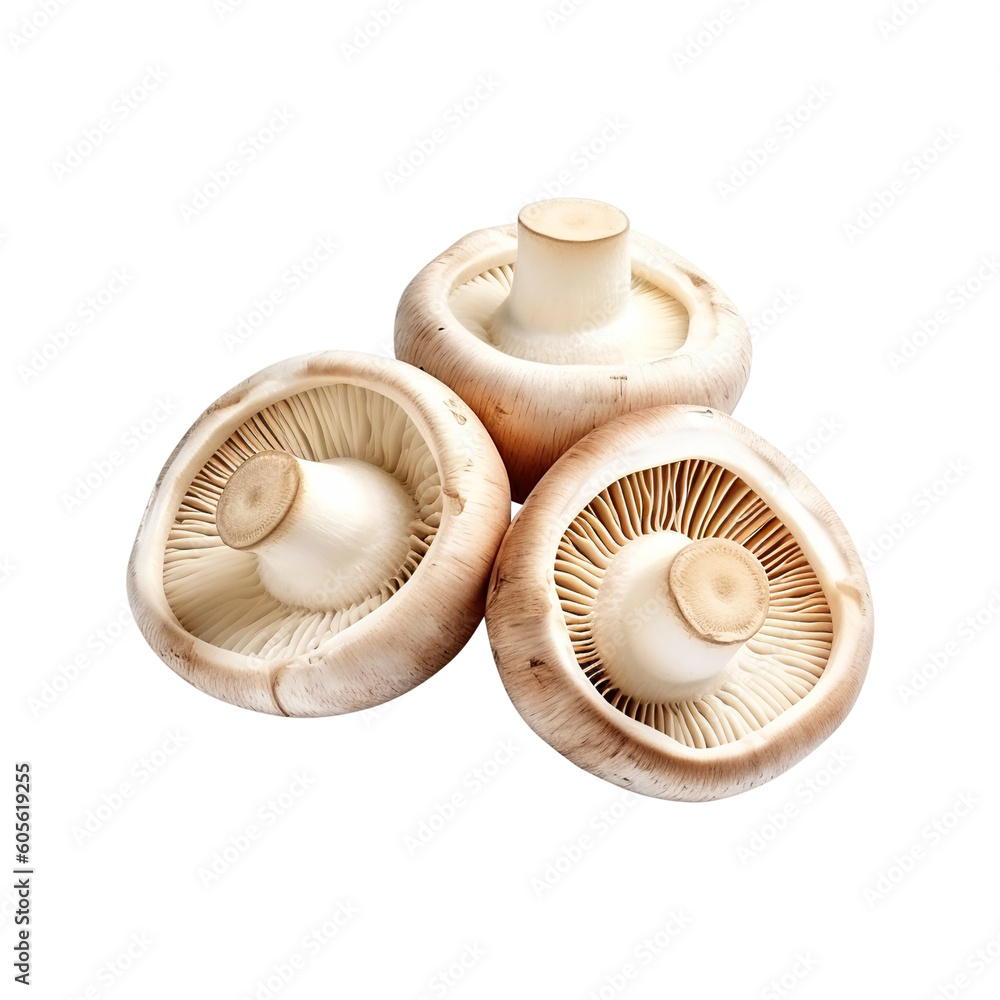 mushrooms on a white background created with Generative AI mushrooms on a white background created with Generative AI