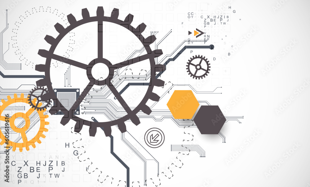 Obraz premium Abstract technology background. Cogwheels ART theme.
