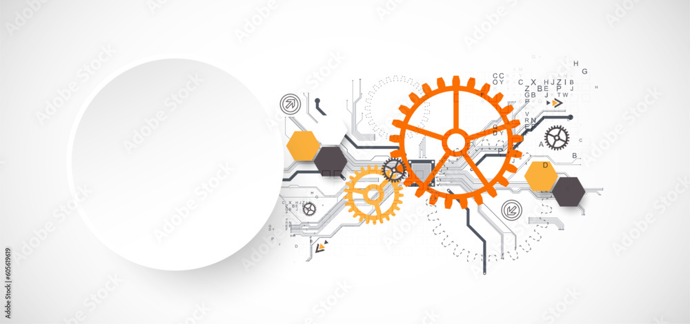 Obraz premium Abstract technology background. Cogwheels ART theme.
