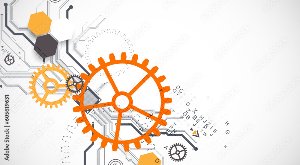 Obraz premium Abstract technology background. Cogwheels ART theme.