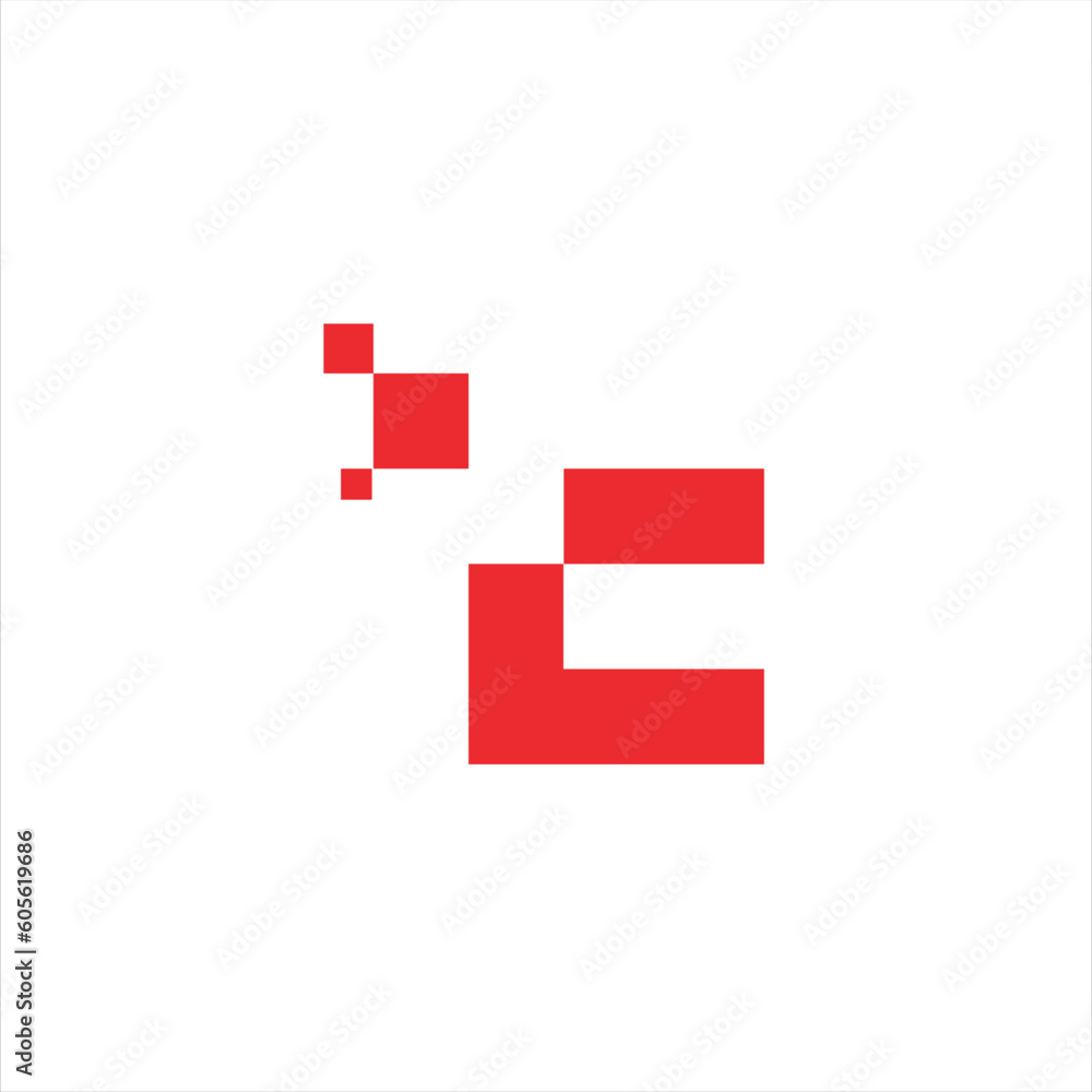 Fototapeta premium C logo abstract monogram initial letter lettering alphabet typography