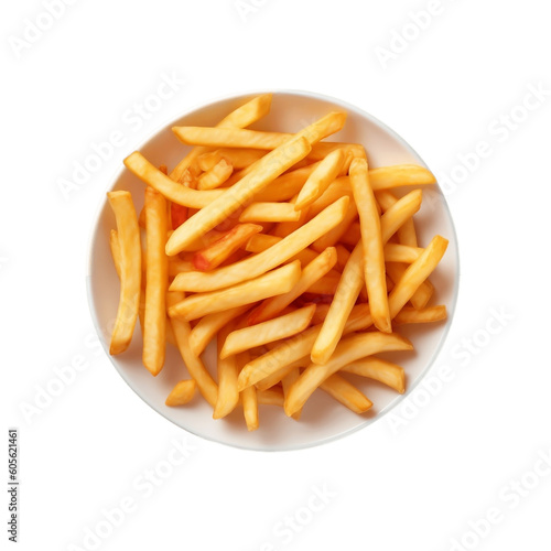 olden French Fries on Transparent Background. AI