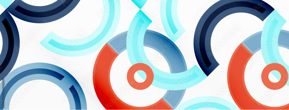 Circles are arranged in a grid pattern abstract background and feature ...