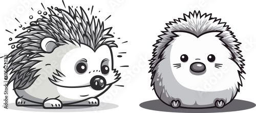 Cute cartoon hedgehog vector illustration
