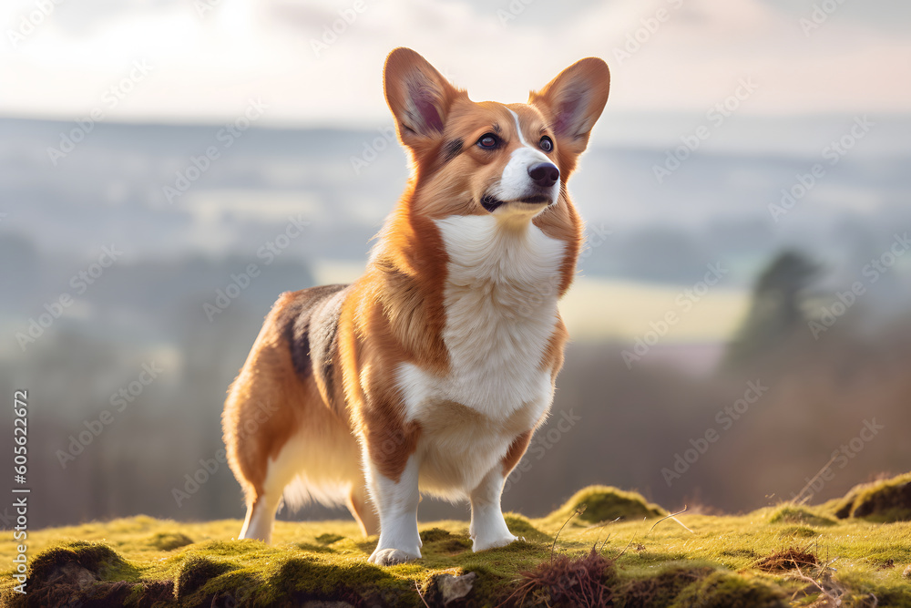 The Pembroke Welsh Corgi is a small herding dog breed that originated in Wales, United Kingdom.