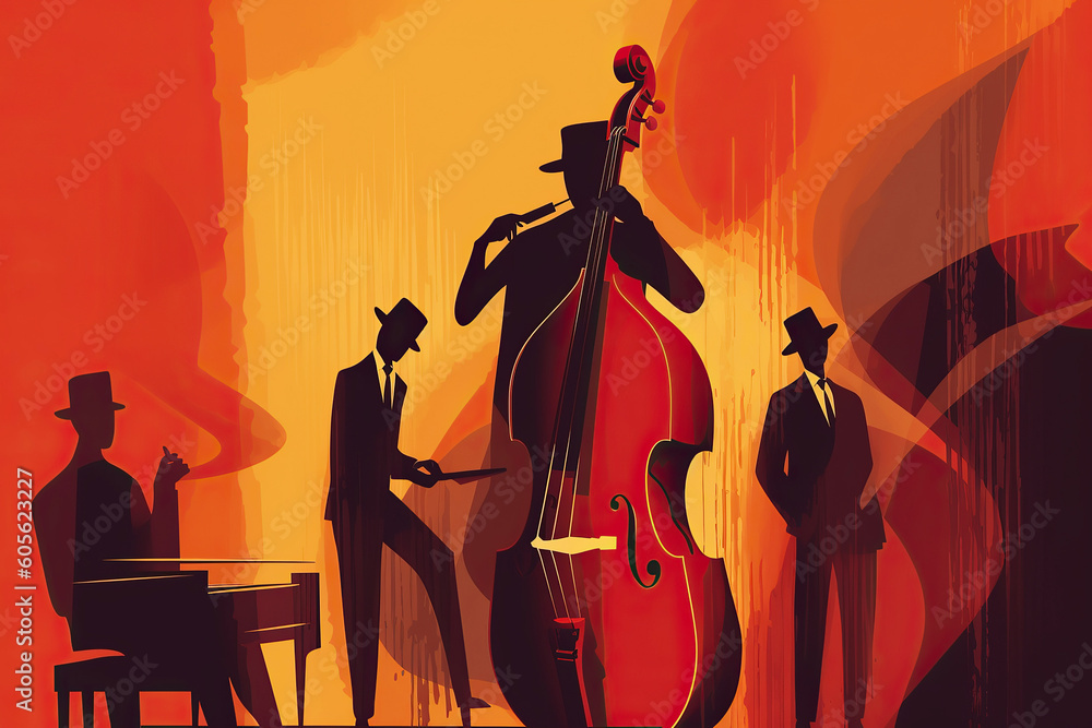 Fototapeta premium Ai generated illustration abstract International world jazz day poster design