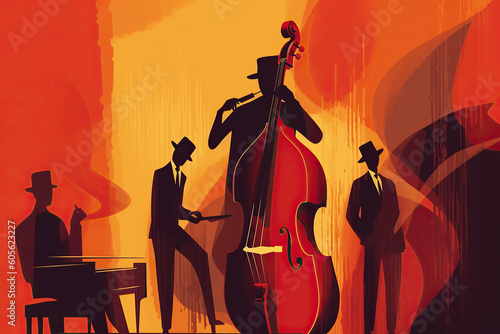 Ai generated illustration abstract International world jazz day poster design