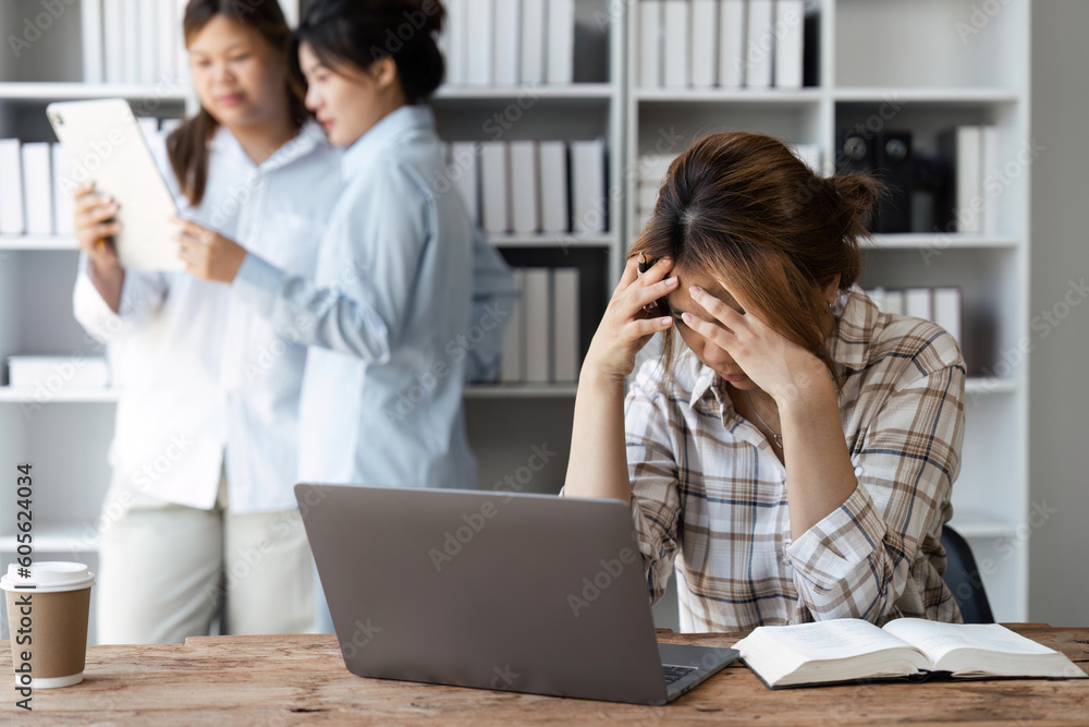 Stress, education and study with woman in library for exhausted, mental health and anxiety in college. Learning, books and exam with girl university student for fatigue, tired and burnout in school Stress, education and study with woman in library for exhausted, mental health and anxiety in college. Learning, books and exam with girl university student for fatigue, tired and burnout in school