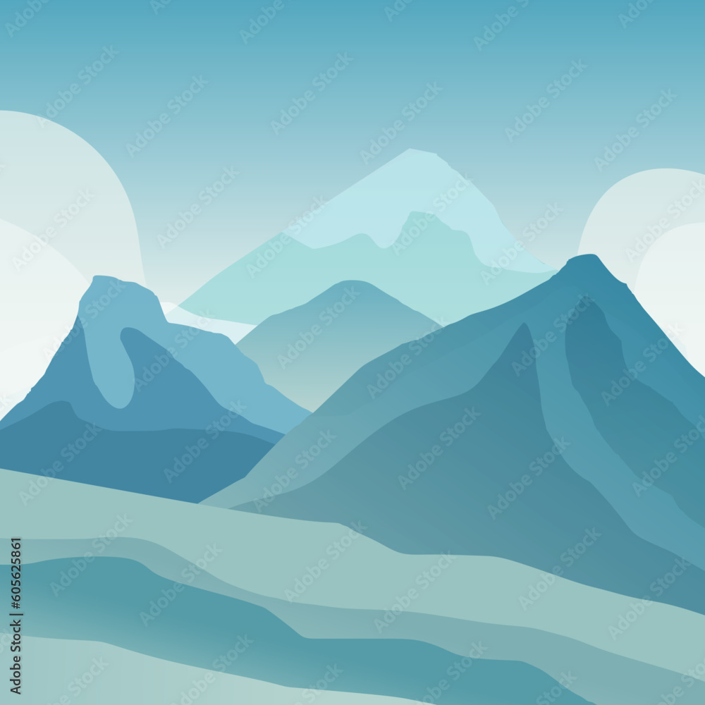 Illustration of Mountain Landscape