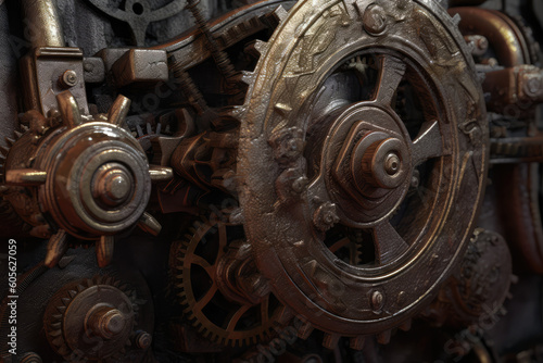 a picture of a rusty gear, in the style of detailed fantasy art, high detailed, generative AI