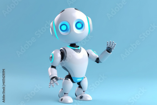 A cute robot character, generative AI © Kien
