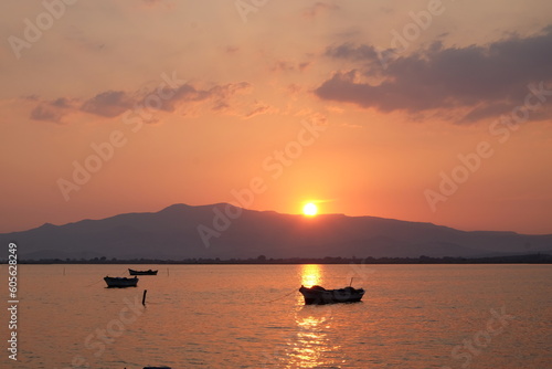 sunset on the lake