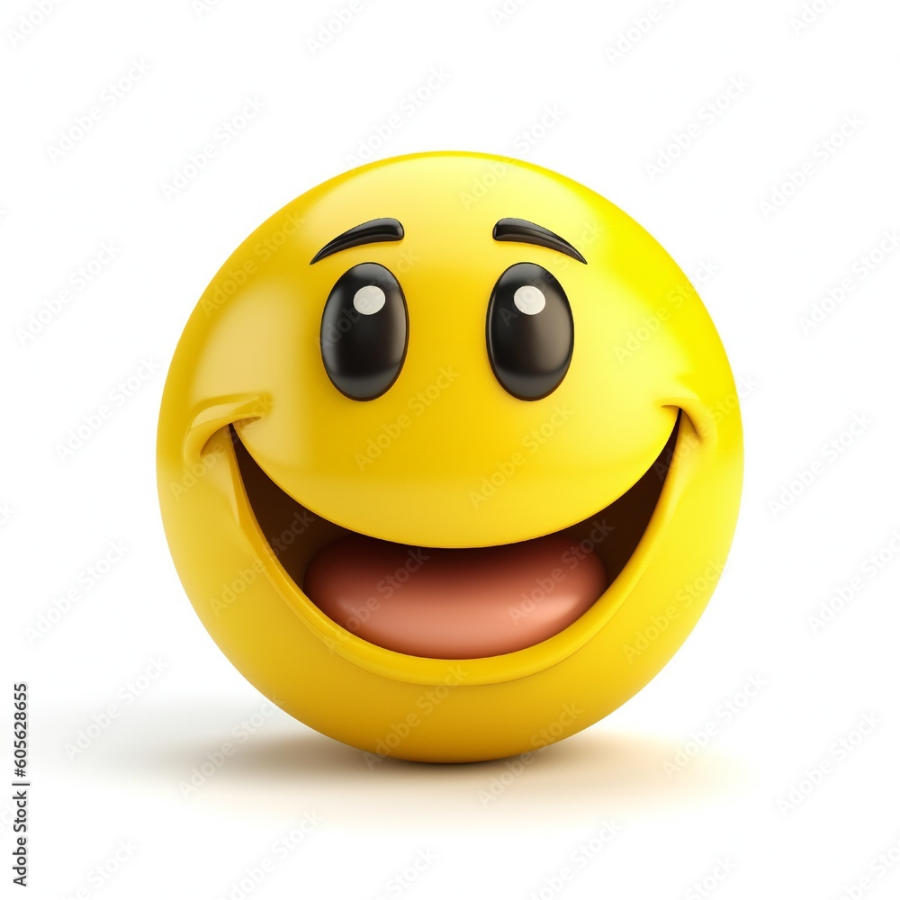Fototapeta premium A Smiley face cartoon mascot Generative AI 