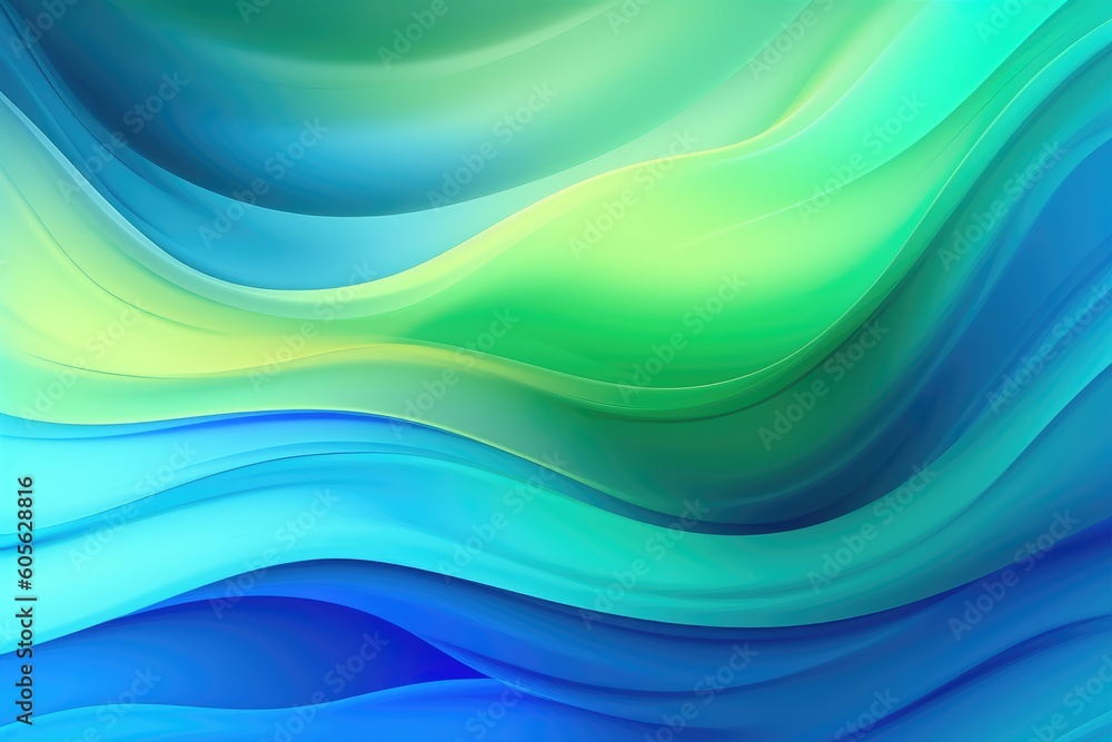 Abstract wavy and colorful gradient background with vibrant light indigo and green colors. Generative AI Abstract wavy and colorful gradient background with vibrant light indigo and green colors. Generative AI