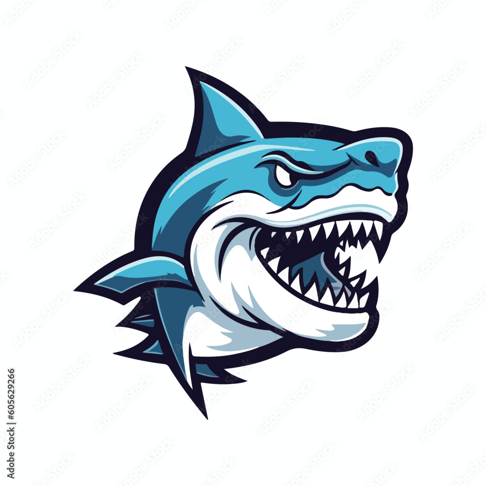 Fototapeta premium Shark Mascot Logo Design Shark Vector