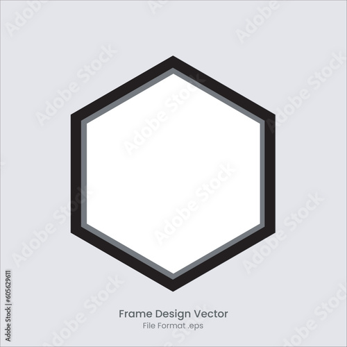 black frame hexagon vector