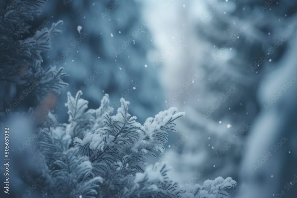 Beautiful blue winter christmas nature background. Ai generative. Beautiful blue winter christmas nature background. Ai generative.