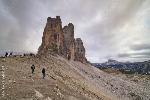 Beautiful shot of the mountain range of Tre Cime di Lavaredo