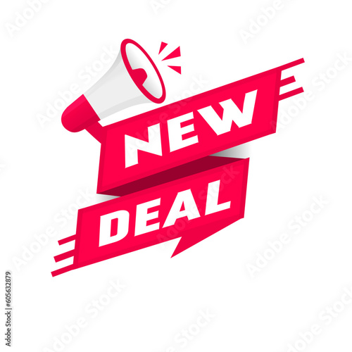 New deal. new policies and investments in communities. Banner template, Flat vector label design.