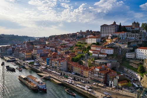 Low-angle view of modern buildings in Oporto, Portugal