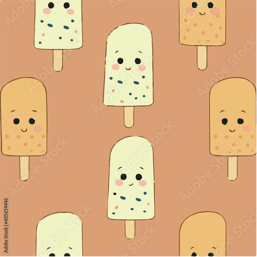 cute simple kulfi pattern, cartoon, minimal, decorate blankets, carpets, for kids, theme print design
