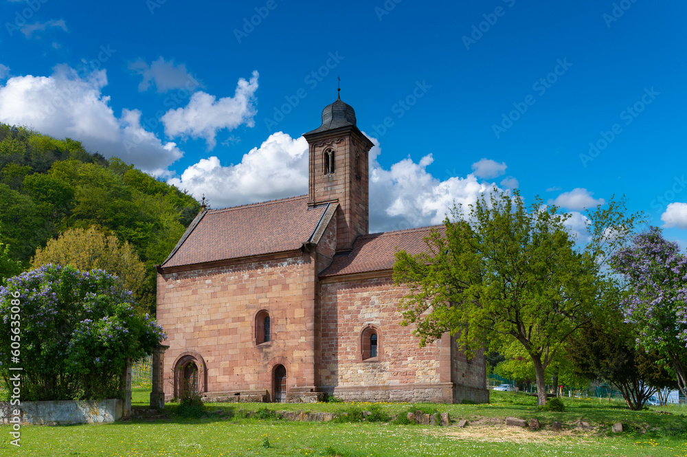 Spätromanische Nikolauskapelle in Klingenmünster. Region Pfalz im Bundesland Rheinland-Pfalz in Deutschland