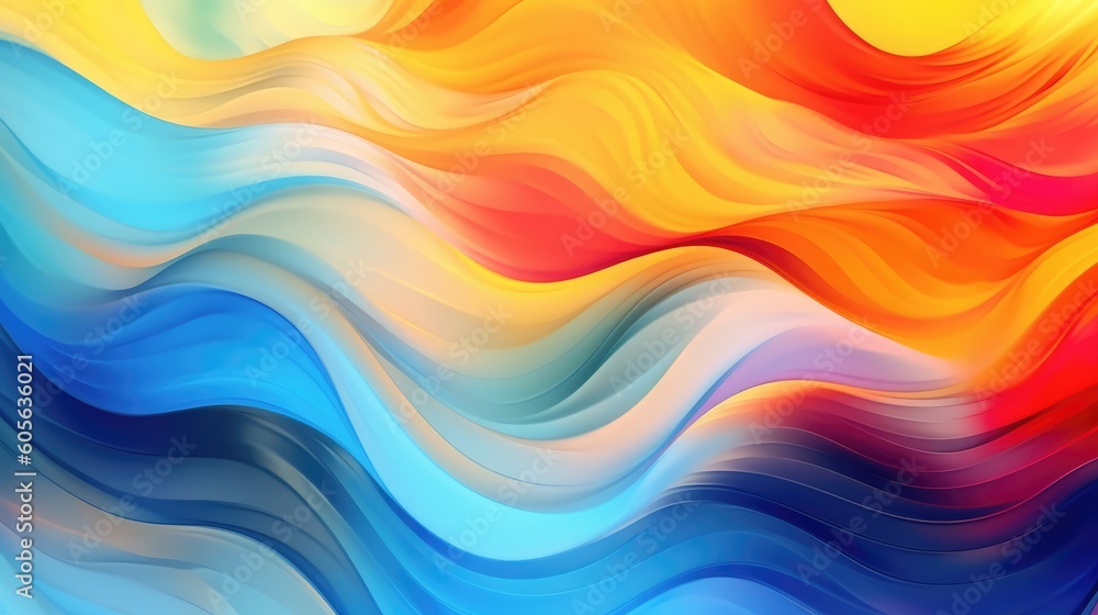 Abstract multicolored wavy background. AI generative image. Abstract multicolored wavy background. AI generative image.