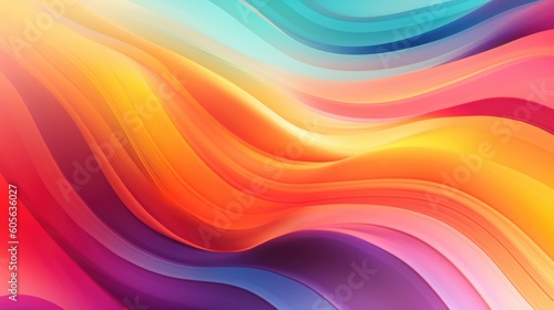 Abstract multicolored wavy background. AI generative image.