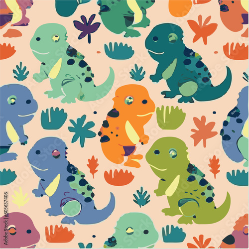 cute simple iguana pattern  cartoon  minimal  decorate blankets  carpets  for kids  theme print design 