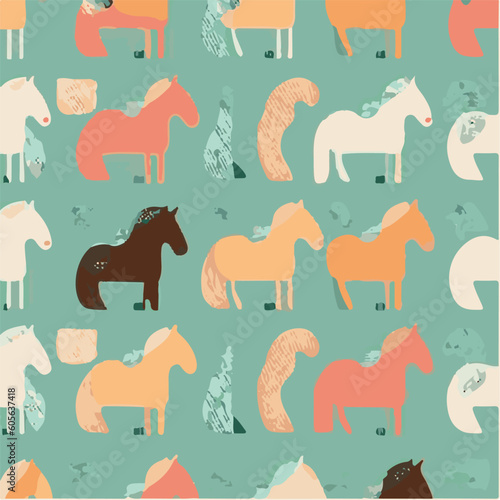 cute simple horse pattern, cartoon, minimal, decorate blankets, carpets, for kids, theme print design
