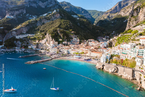 City of Amalfi in summer. Amalfi coast