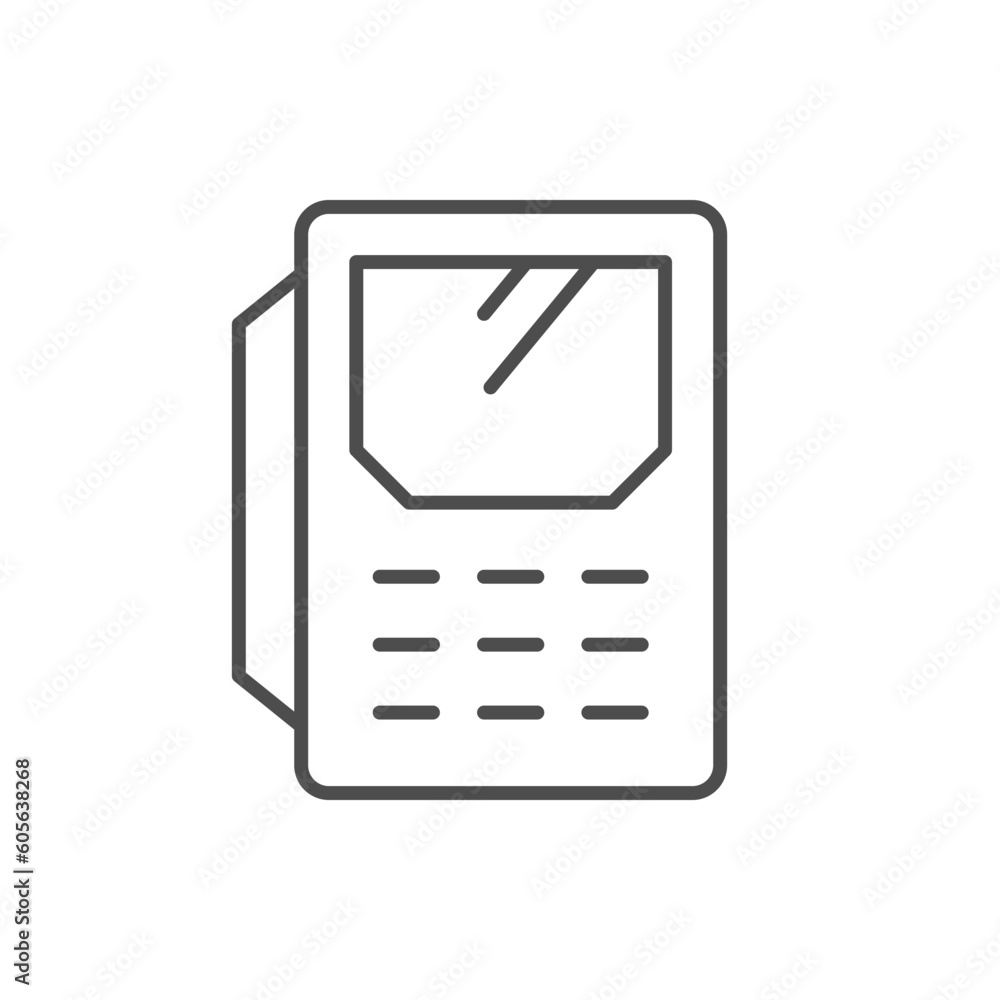 Payment terminal line outline icon Payment terminal line outline icon