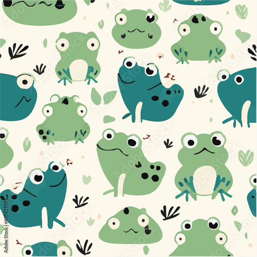 cute simple frog pattern, cartoon, minimal, decorate blankets, carpets, for kids, theme print design 