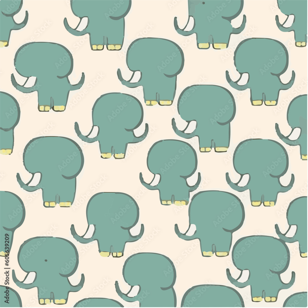 Fototapeta premium cute simple elephant pattern, cartoon, minimal, decorate blankets, carpets, for kids, theme print design